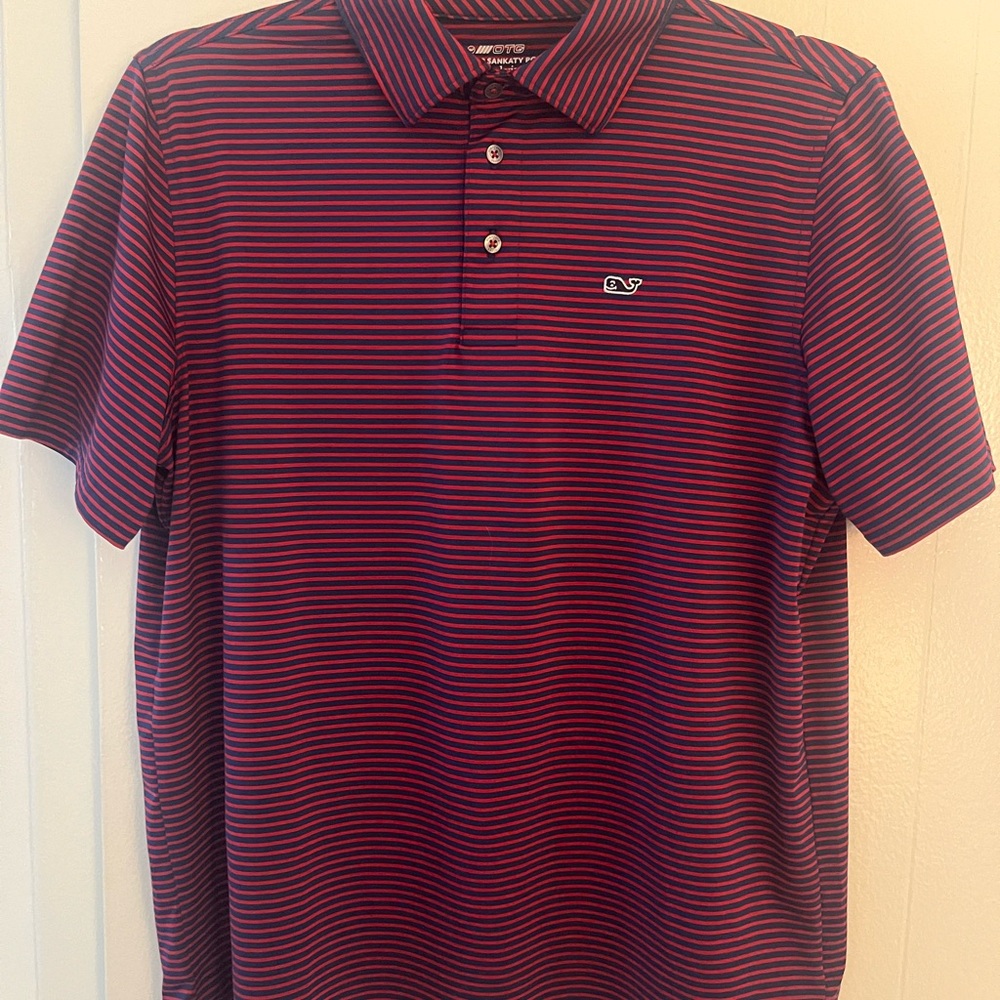 Vineyard Vines Boys Striped Polo Shirt - Red and Blue